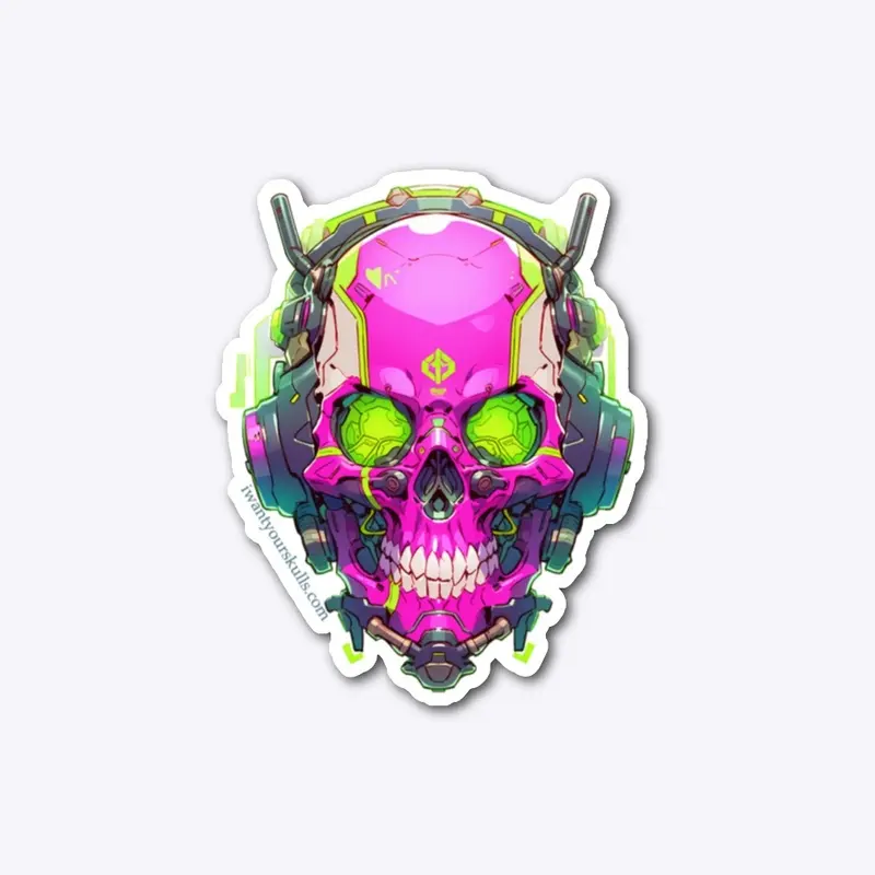 Neon Cyber Skull