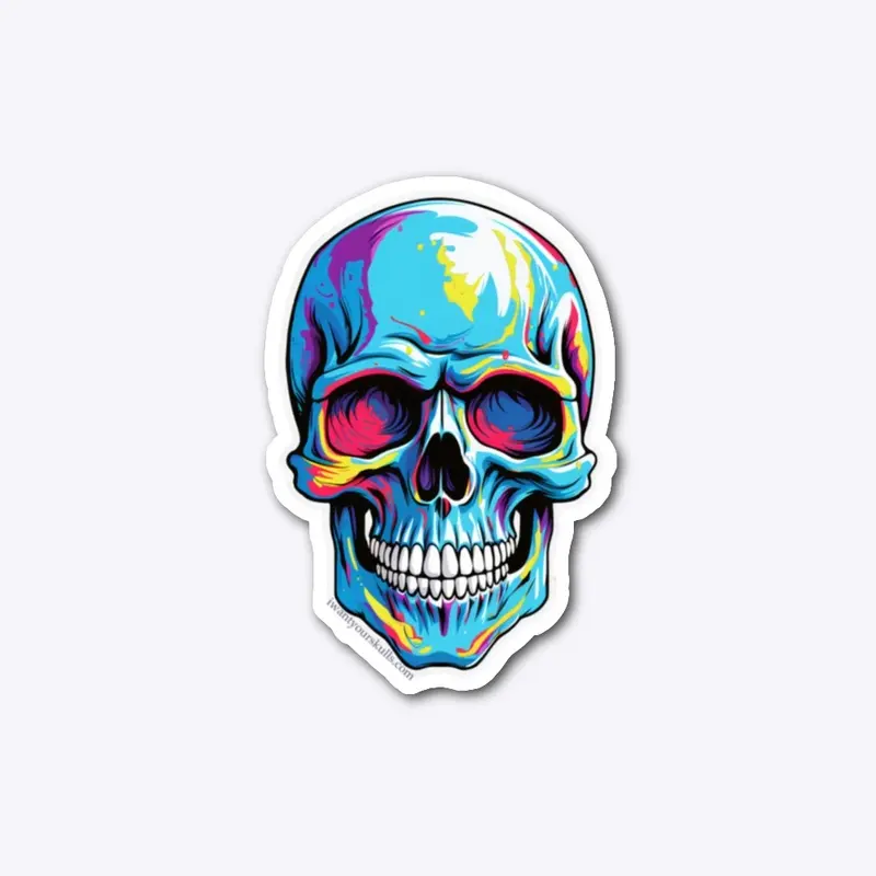 Blue Skull Sticker